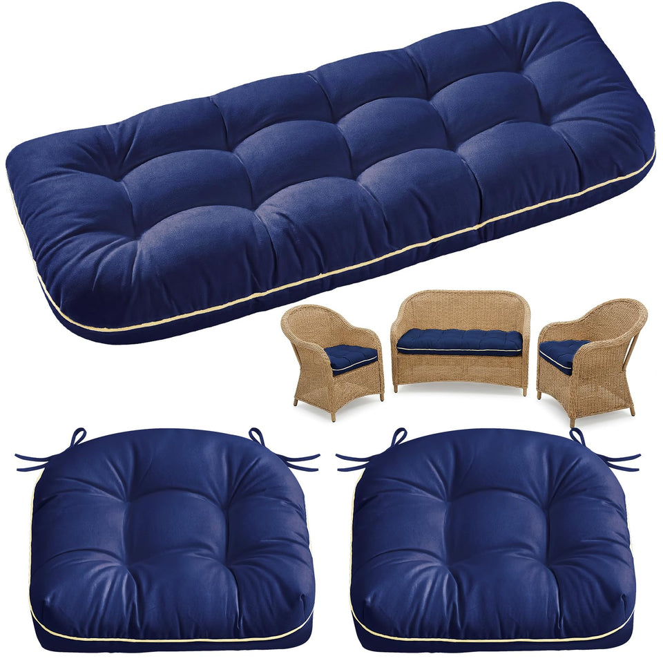 1 MIDDLE ONE wicker loveseat cushion 44x19 for all-weather outdoor comfort
