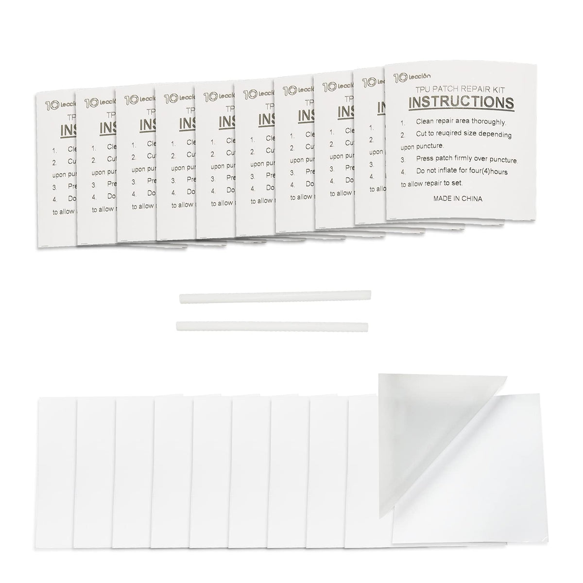 10Leccion TPU patch pack for quick on-site inflatable repairs.