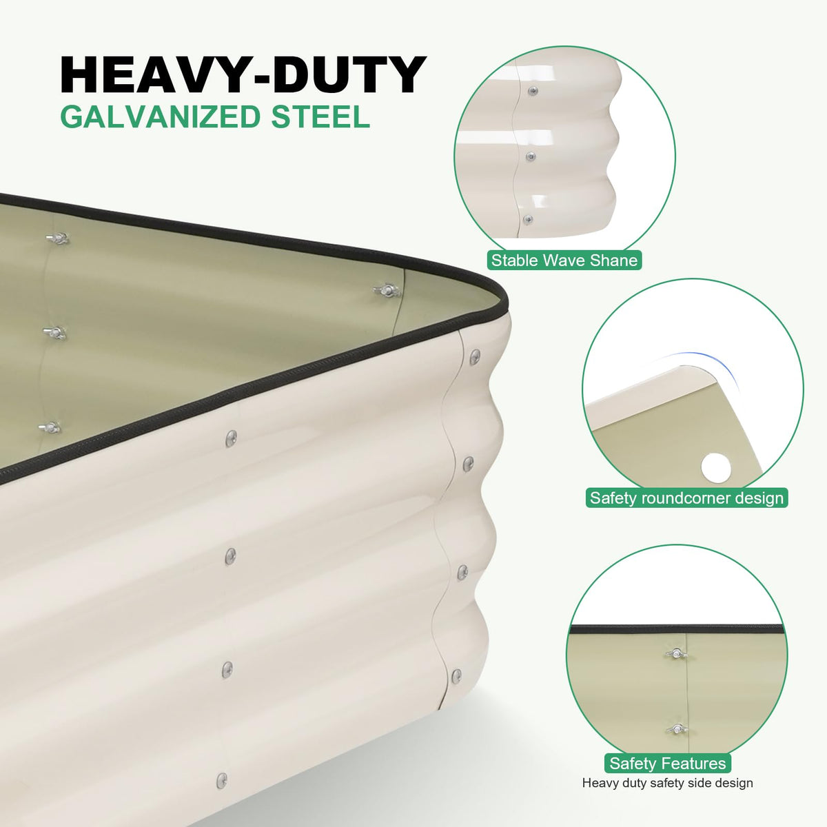 1MORE curved-support structure keeps the bed rigid for long-term gardening