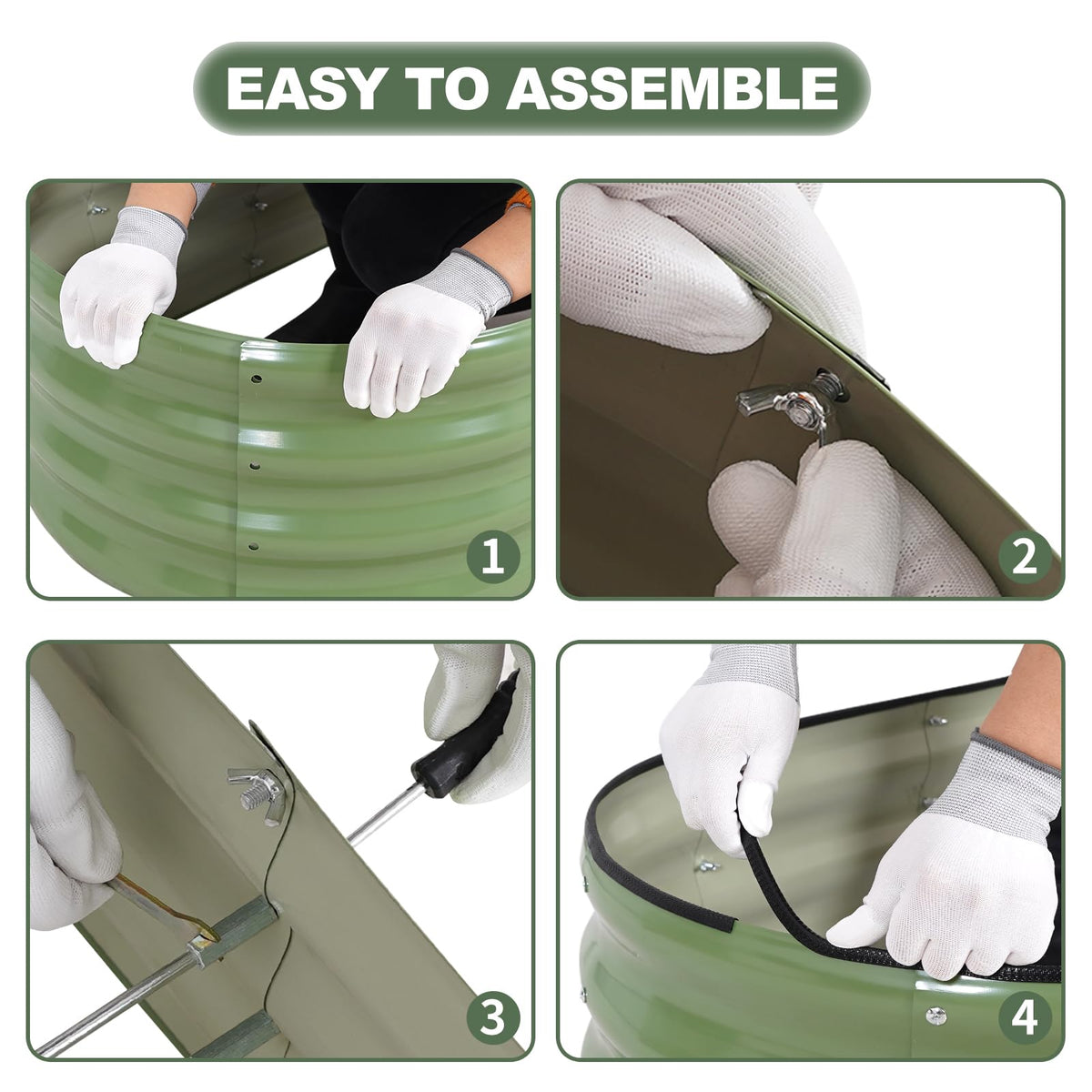 1MORE galvanized bed assembly tools highlighted for quick setup