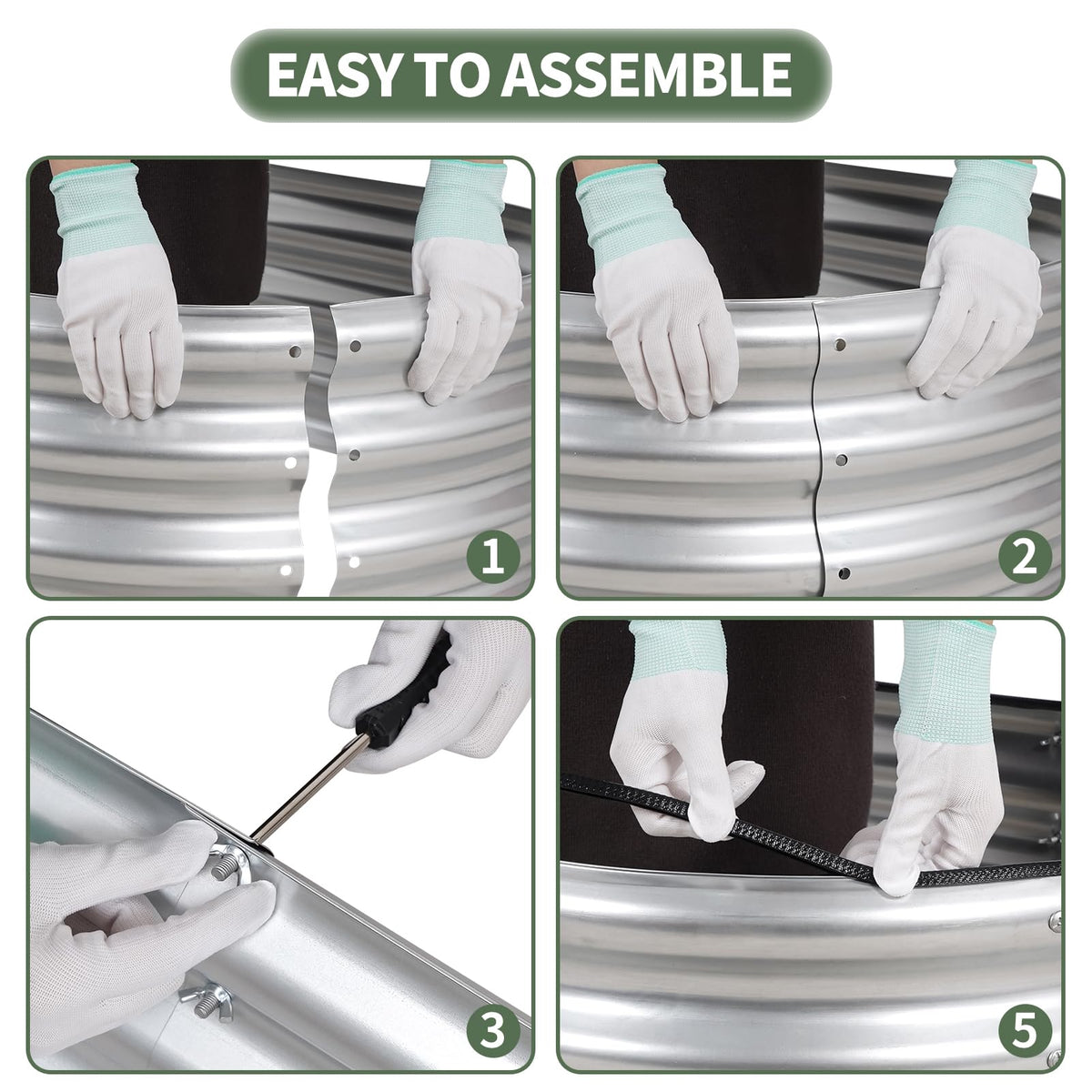 1MORE galvanized raised garden bed rubber strips add padding and protection