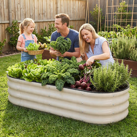 1MORE garden bed installation tools in-use for quick assembly