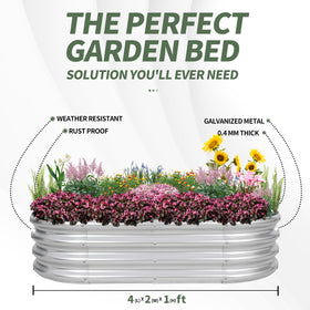 1MORE metal garden bed outdoors demonstrates weather resistance.