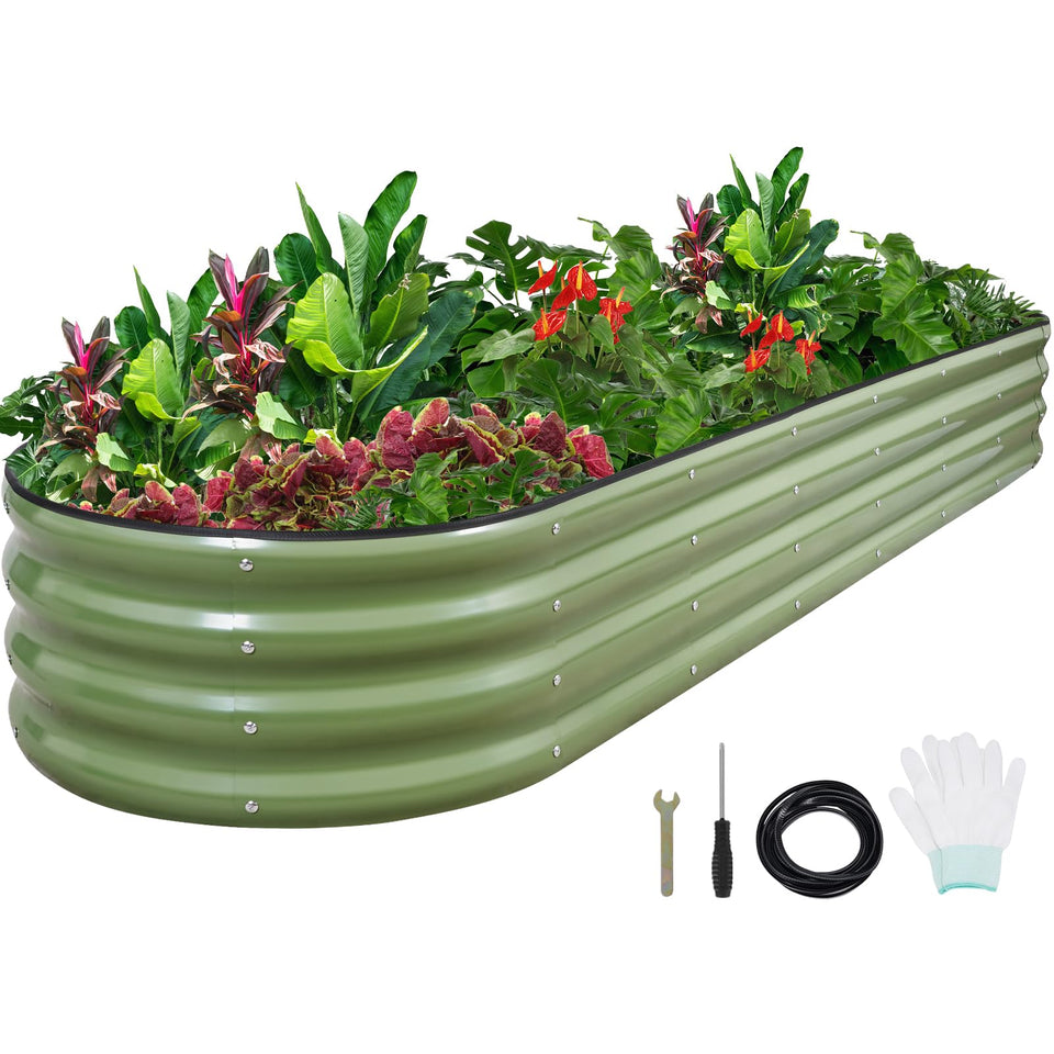1MORE galvanized raised garden bed assembly view highlighting durable metal construction.
