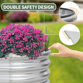 1MORE galvanized planter with tool-free assembly for quick setup.