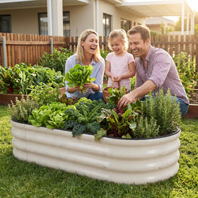 1MORE galvanized planter box outdoors withstands any weather conditions