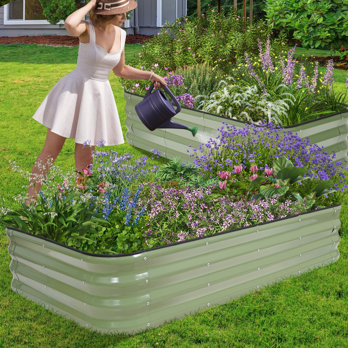1MORE Raised Garden Bed safety design highlights rounded corners and protective strips.