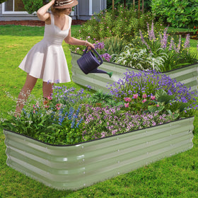 1MORE Raised Garden Bed safety design highlights rounded corners and protective strips.