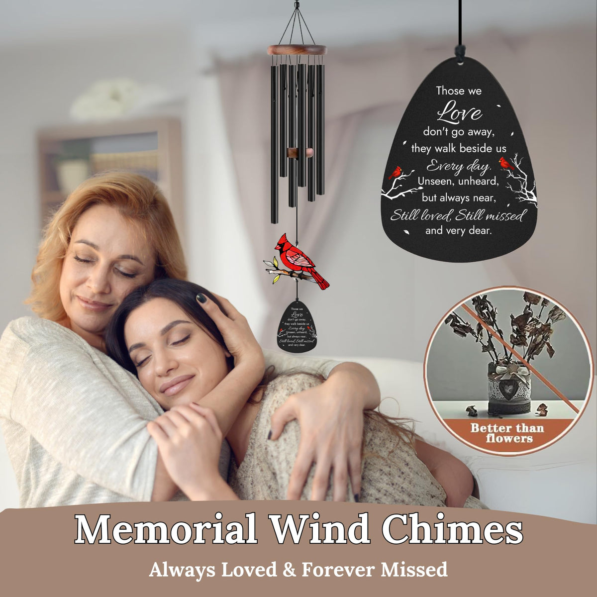 2IMT large 36-inch wind chimes ideal for gardens, porches, and memorial spaces
