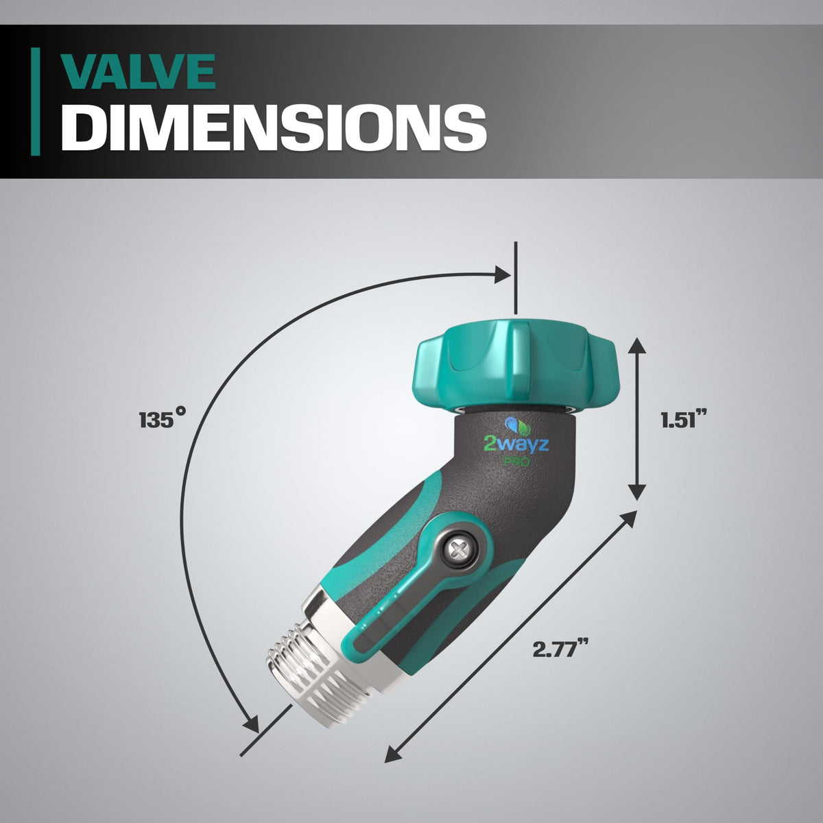 2WAYZ 360 swivel connection allows easy hose setup around obstacles.