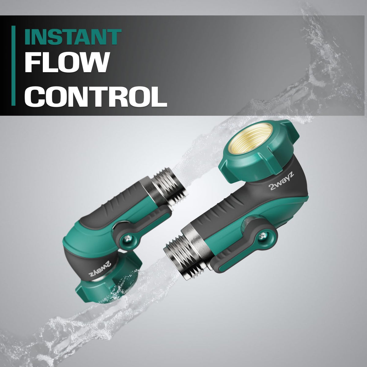 2WAYZ 90-degree design helps prevent kinking and easier access.