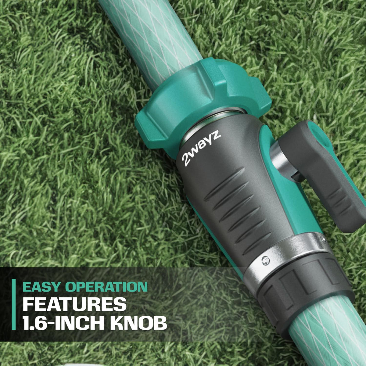 2WAYZ heavy-duty metal hose connector for reliable garden use