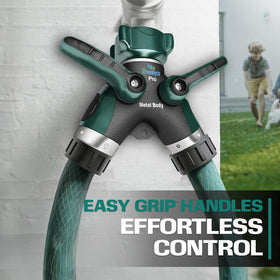 Close-up of 2WAYZ shut-off valves for precise, tool-free water control.