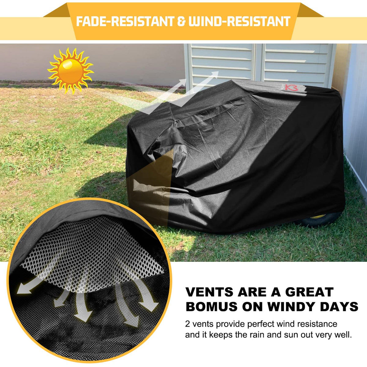 2win2buy heavy-duty mower cover protects against rain, dust, snow, and sun for your equipment