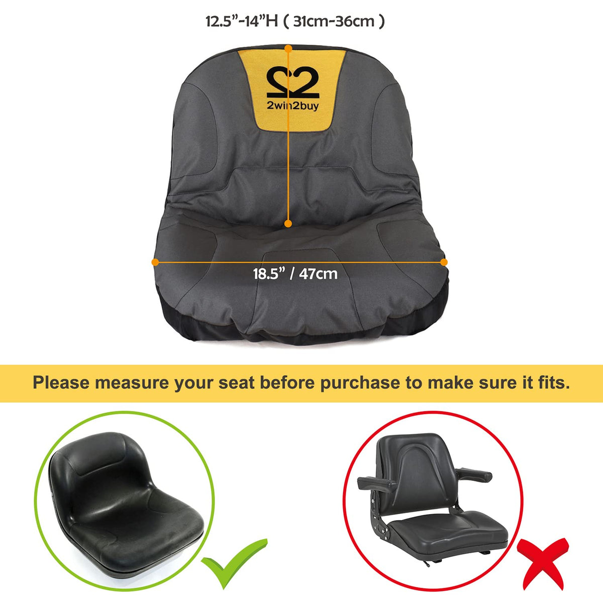 2win2buy seat cover showing quick elastic-hem installation