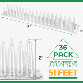 Close-up of 3 BUZZLETT spikes shows durable weatherproof construction