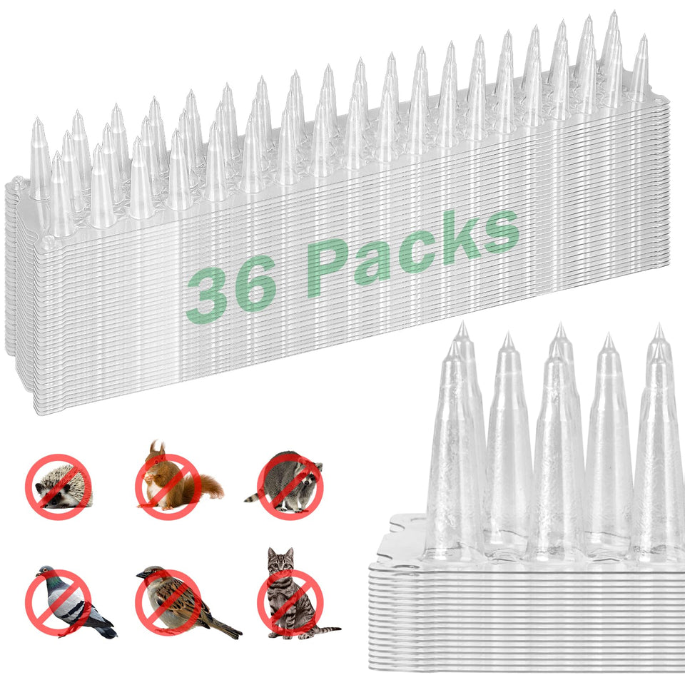 3 BUZZLETT clear PVC bird spikes deter perching on outdoor ledges