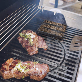 3 BUZZLETT pellet smoker tray side view highlights compact portable design for camping