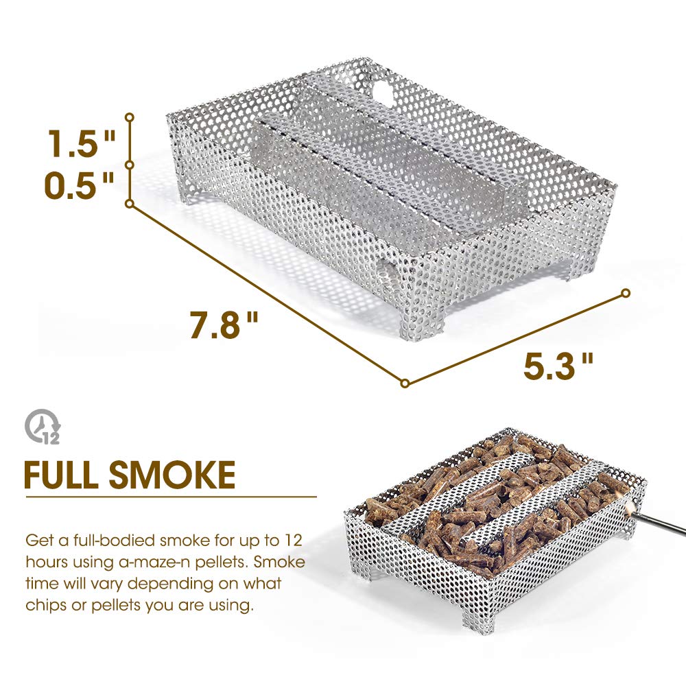 3 BUZZLETT smoker tray in gas grill demonstrates versatile compatibility
