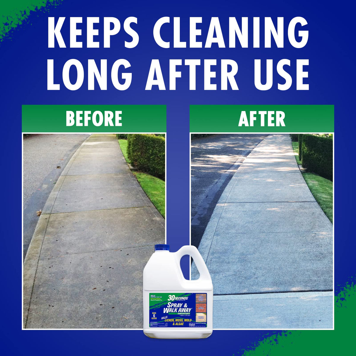 30 SECONDS Asphalt driveway algae removal and safety boost.