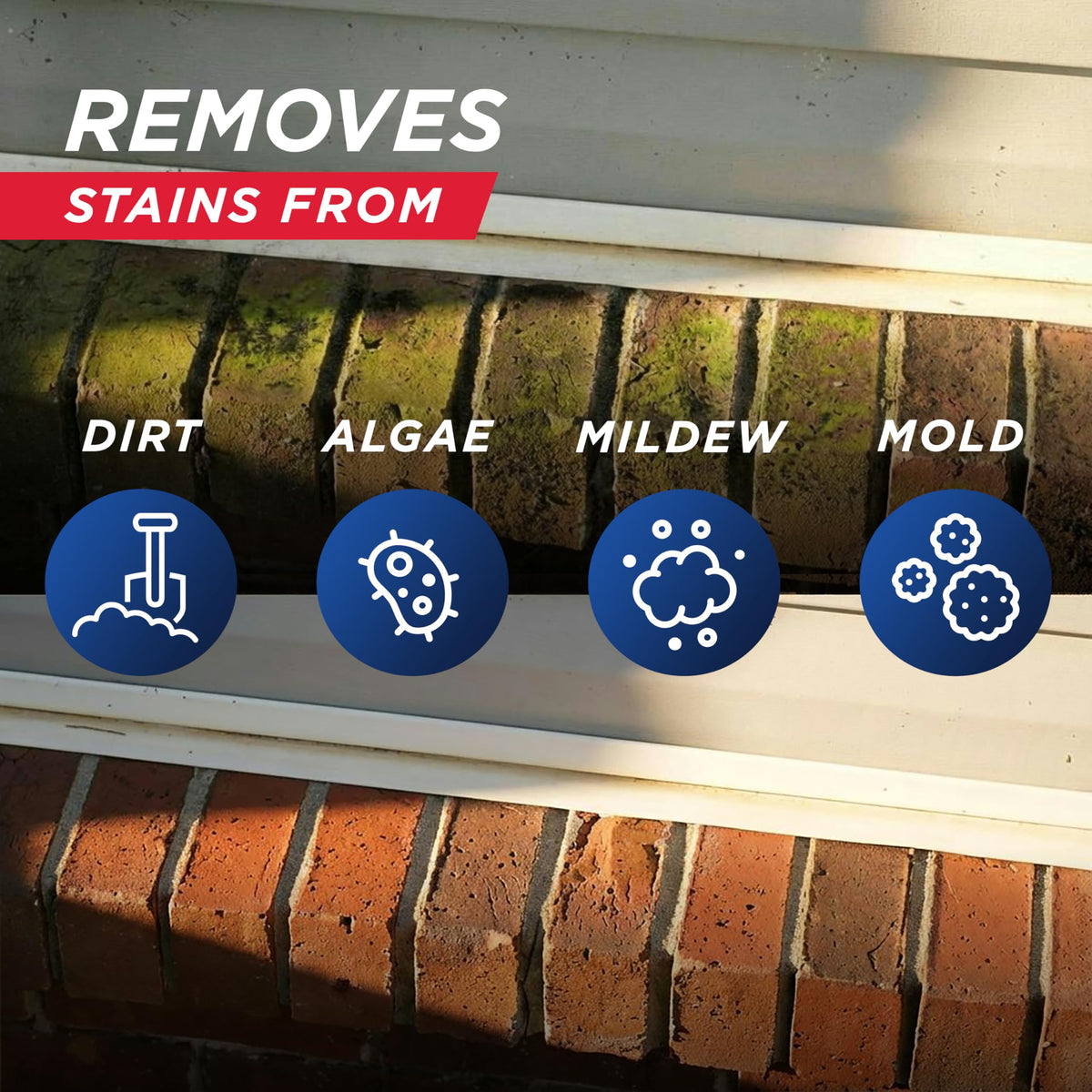 30 Seconds Outdoor Cleaner brick wall after treatment for a cleaner look