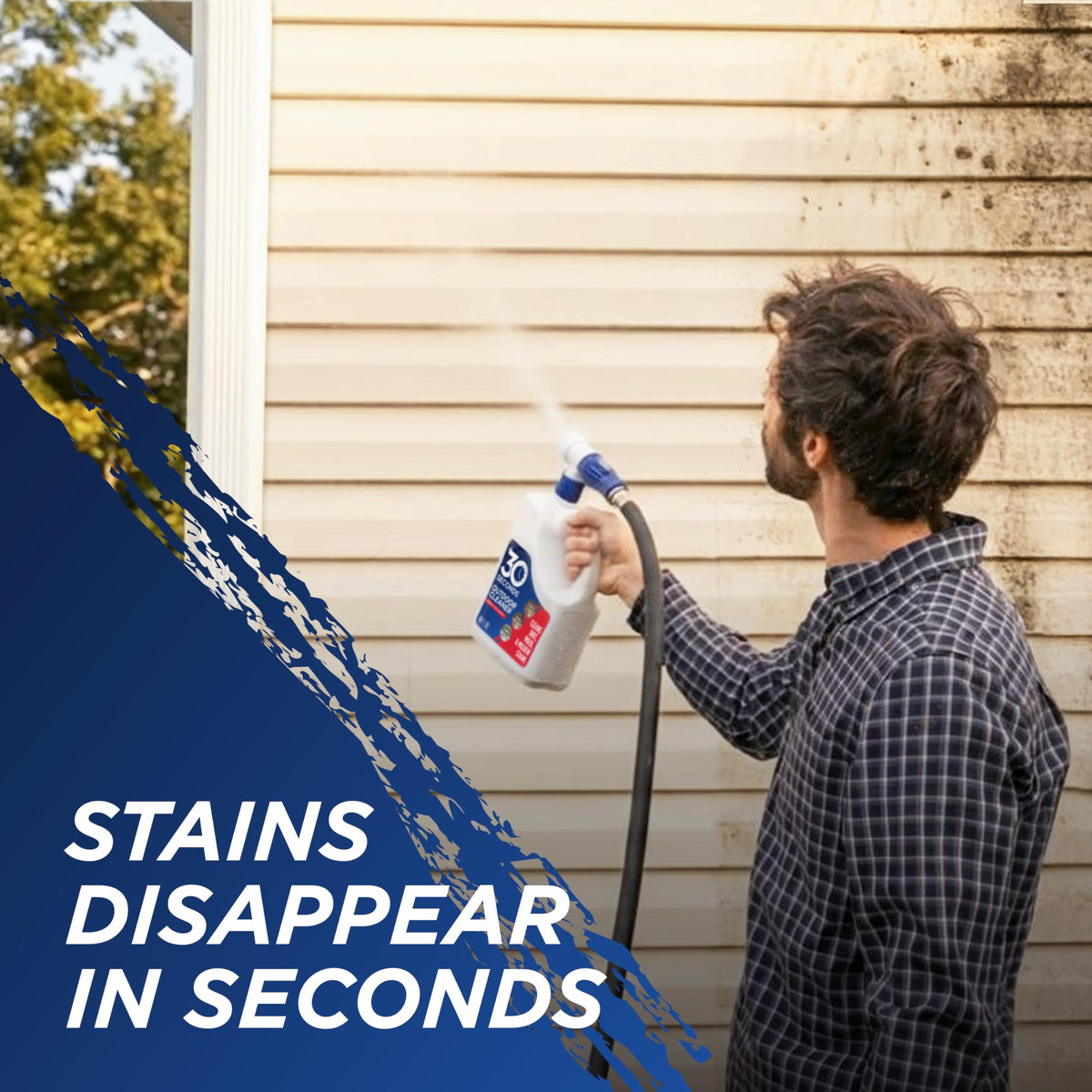 30 Seconds Outdoor Cleaner moss on deck ready for rapid removal