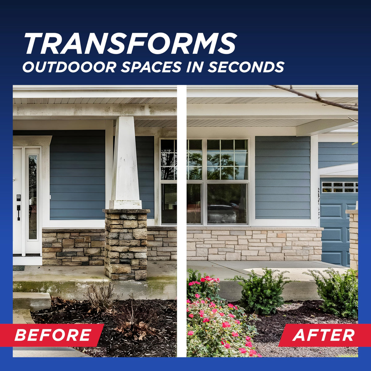 30 Seconds Outdoor Cleaner outdoor furniture being cleaned to restore color