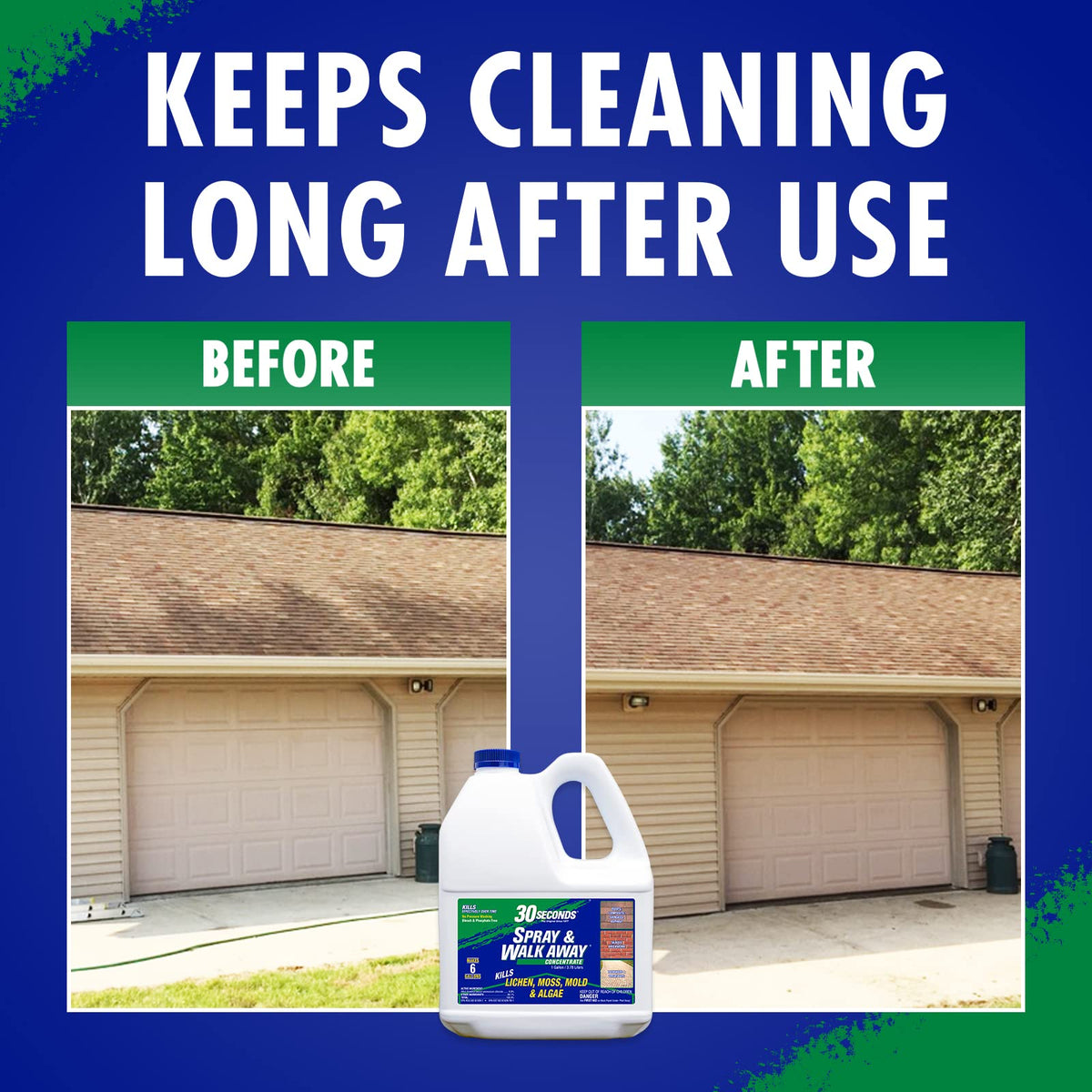 30 SECONDS Vinyl siding mildew removal for exterior finish.