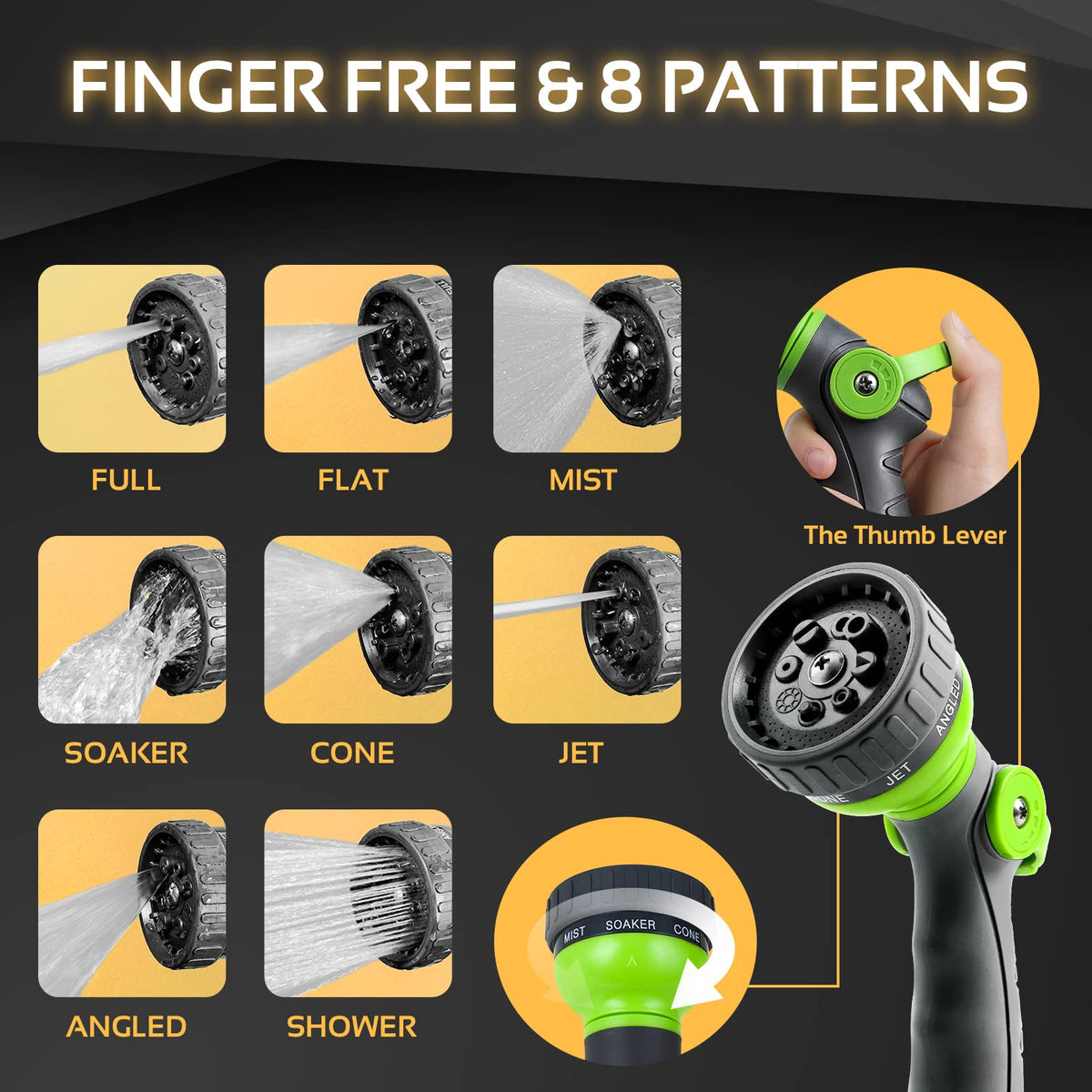 360 Gadget Garden Hose No Kink design keeps hoses tidy after use.