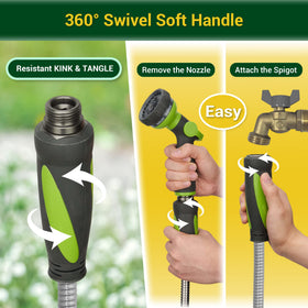 360Gadget interlinking design stays kink-free, keeping water flow steady during use.