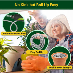 360Gadget lightweight metal hose at 6.82lb minimizes strain during long watering tasks.