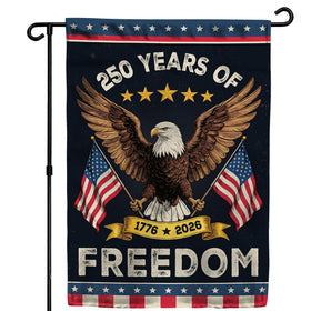 36AQUA 250th Anniversary flag front view with bold eagle design for outdoor display.
