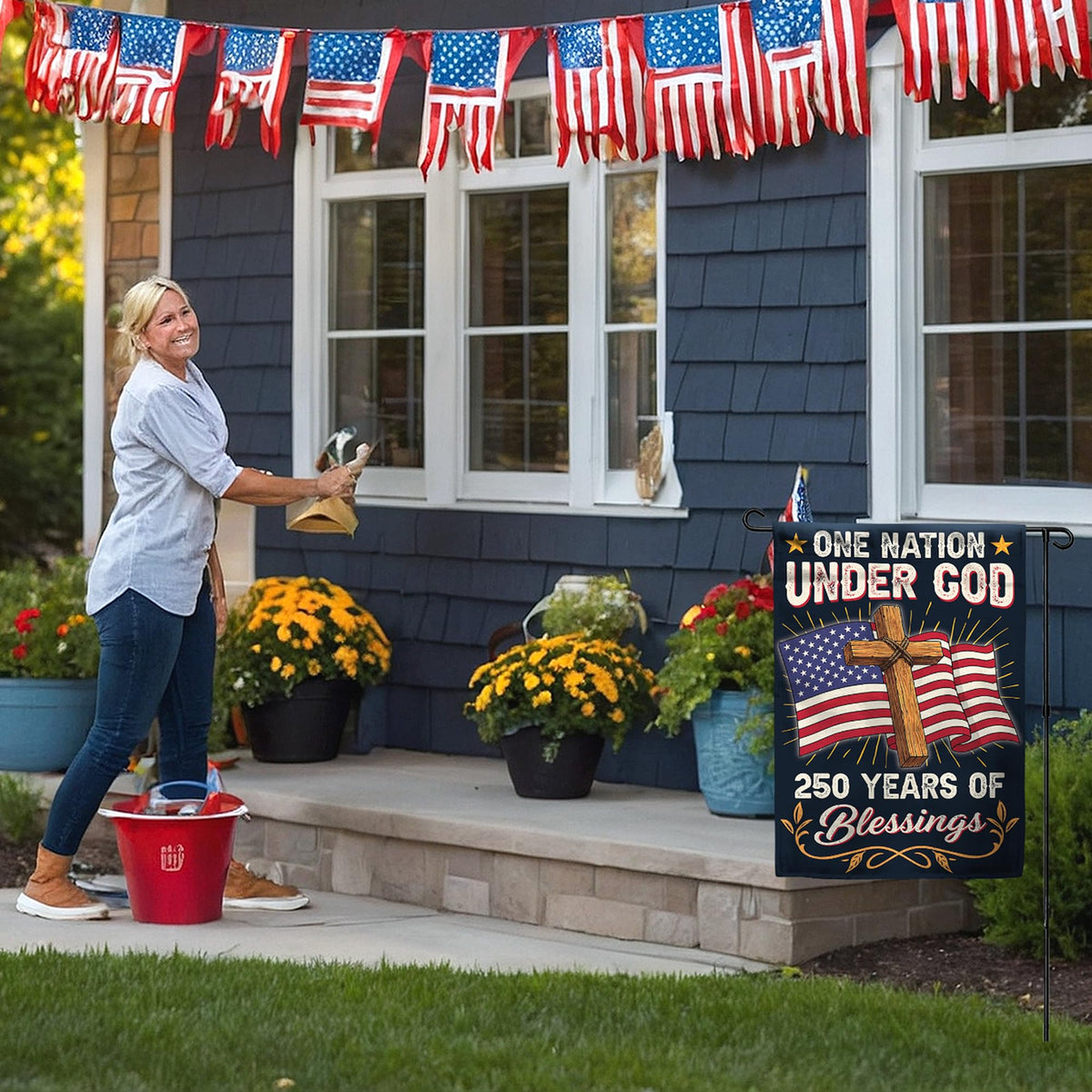 36AQUA 4th of July and Memorial Day outdoor flag for celebrations