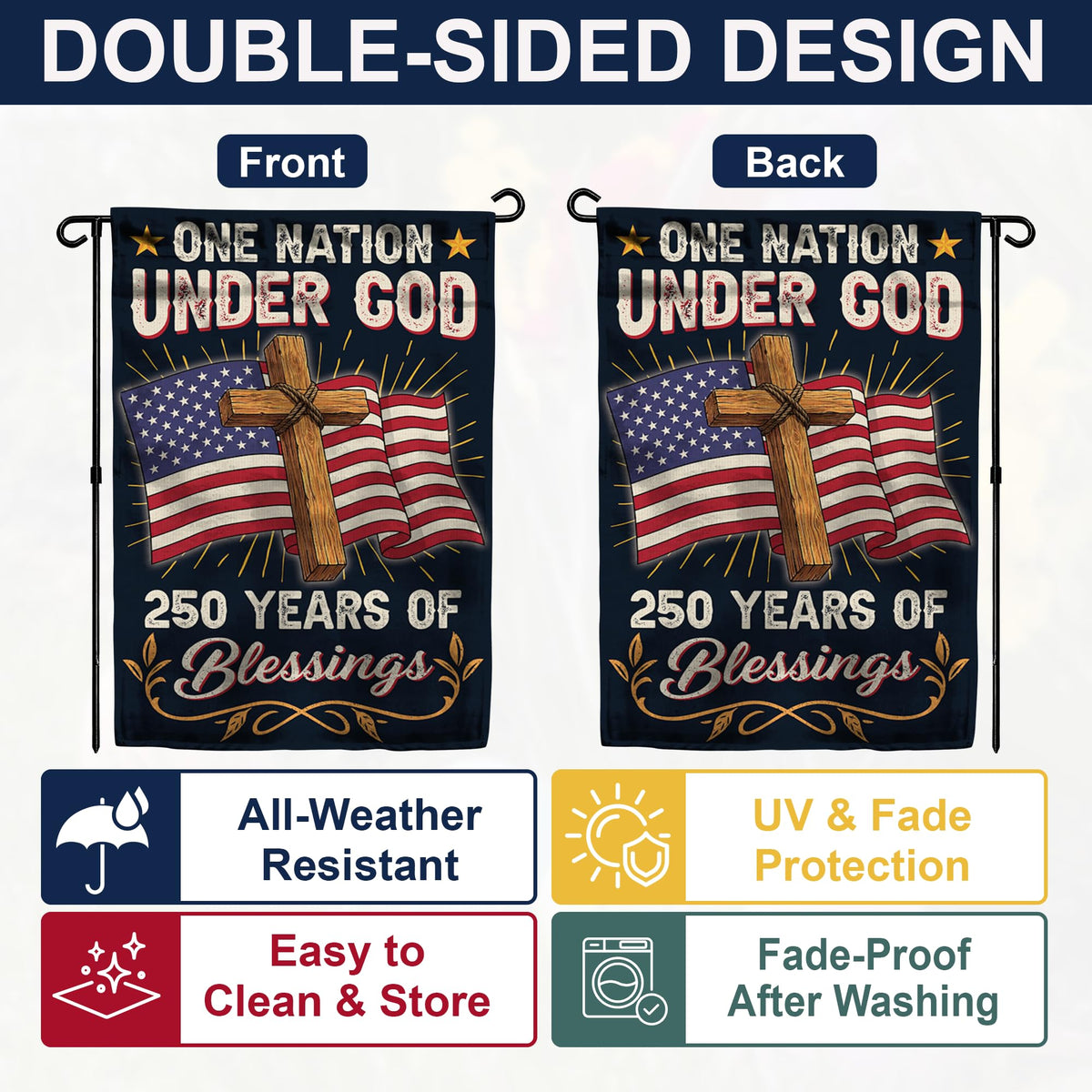 36AQUA double-sided flag prints clearly from all angles for yard decor
