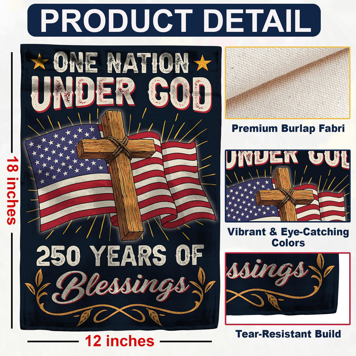36AQUA waterproof fade-resistant flag withstands sun and rain