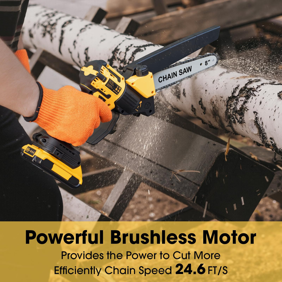 3D VO INN ergonomic cordless chainsaw offers safer handling