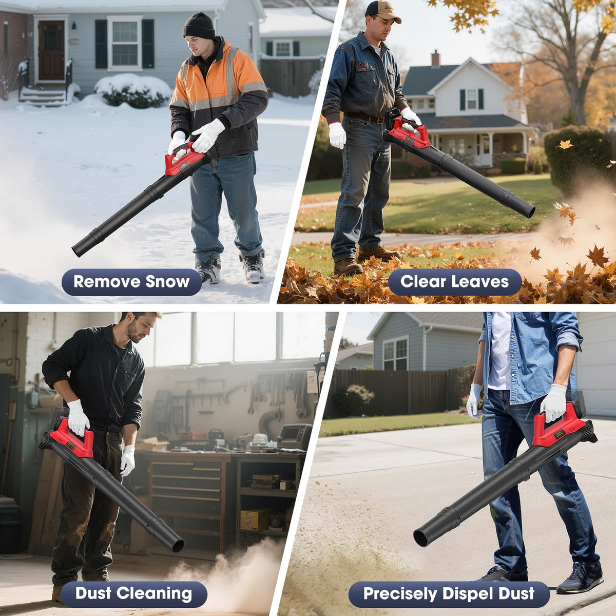 Package includes blower and concise manual for quick setup.
