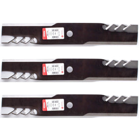 3PK Oregon 396-719 G6 Gator blades close-up showing sharp cutting edges for 54-inch decks