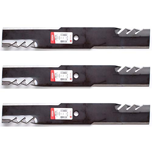 3PK Oregon 596-319 G5 Gator blades for 60-inch Hustler improve cut quality and lawn clippings pickup