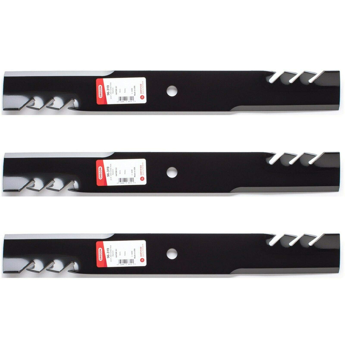 3PK Oregon 96-319 Gator G3 blade closeup for 60 inch decks