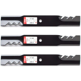Three-pack Oregon 96-344 Gator G3 blades in packaging for Exmark and Scag mowers