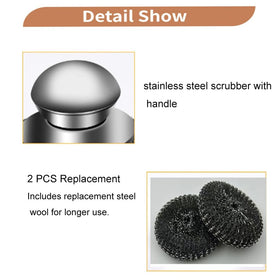 3SAIT stainless steel scrubber offering durable rust resistant cleaning power