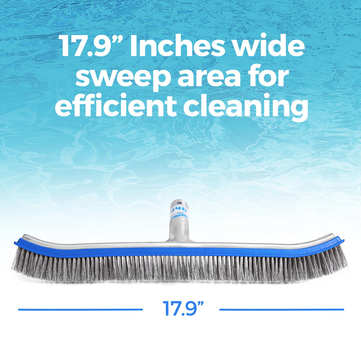 EZ clip attachment on the 440 pool brush enables quick, tool-free mounting