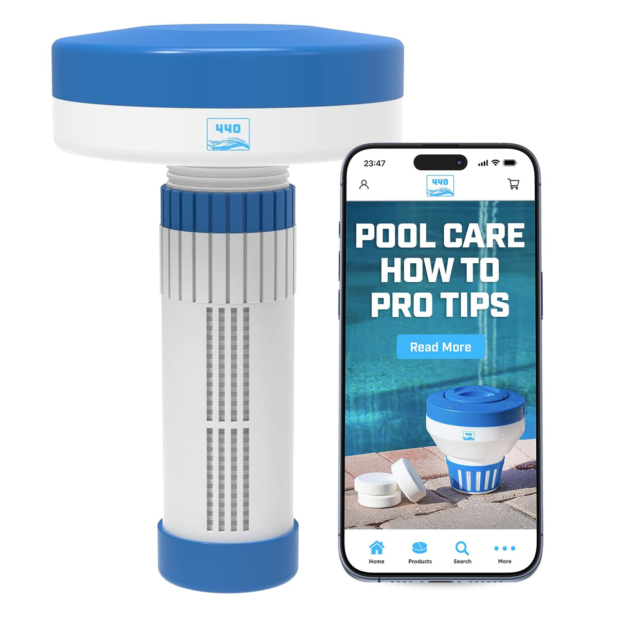 440 Mini Premium Floater Dispenser for spa use with adjustable release control