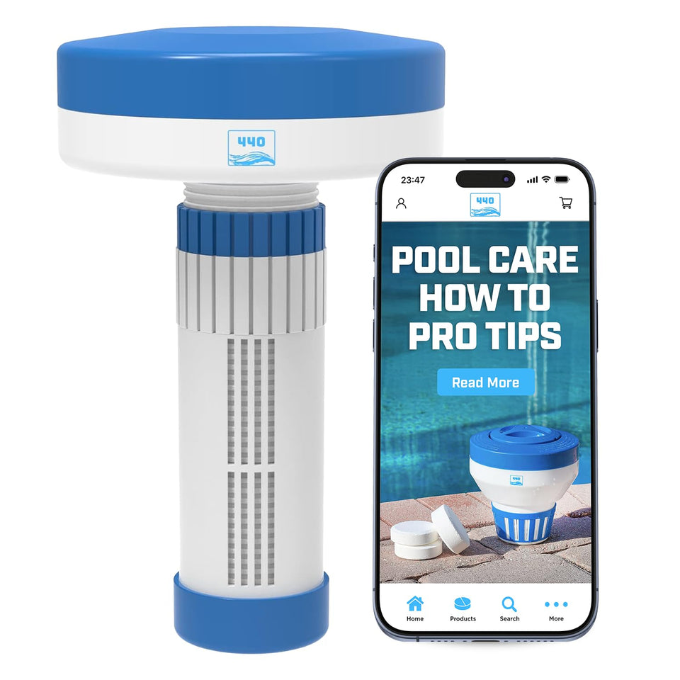 440 Mini Premium Floater Dispenser for spa use with adjustable release control