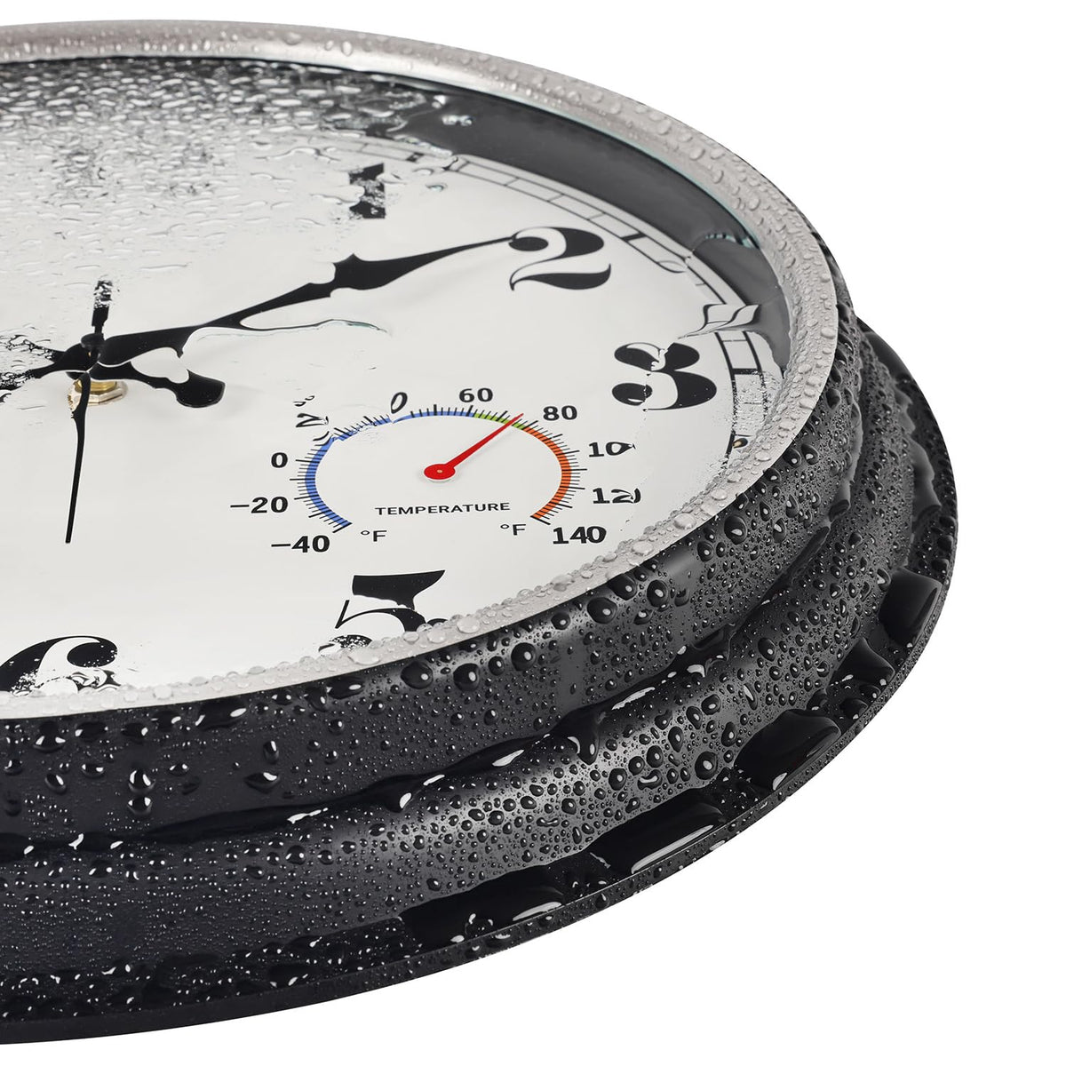 45MinST clock with built-in thermometer display for quick temperature checks.