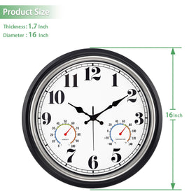 45MinST silver clock complements porch, garden, or poolside decor.