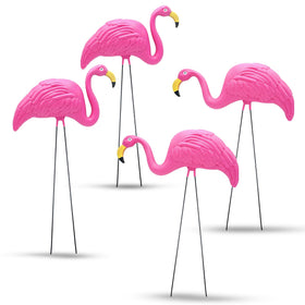 4E's Novelty 24in pink flamingos yard ornament on metal legs for a bold lawn focal point