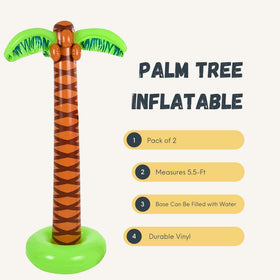 4E's Novelty palm trees are travel-friendly and fold for storage