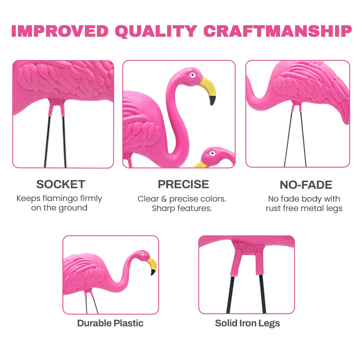 4E's Novelty yard decor flamingos easy to install and move for events